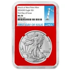 2024 (W) $1 1-oz American Silver Eagle NGC MS70 FDI First Label Red Core