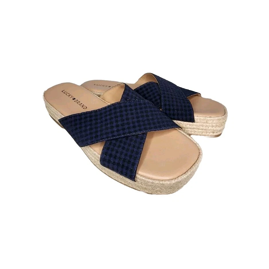 Lucky Brand Gayte Nautical Slide Navy Coastal Platform Slide Sandal Size 7 NWT
Opens in a new window