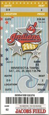 Victor Martinez Career 25th hit /100 AB 7/26/2003 Twins at Indians Full Ticket 