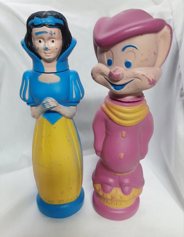 SOAKY Snow White and Dopey Soakie Vibtage 1960's Figures Disney