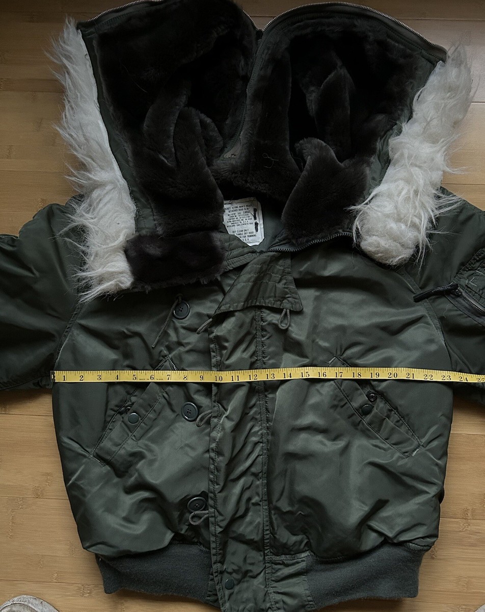 Vtg Military USAF Alpha Industries N-2B Hooded Parka Fur Vtg Military USAF Alpha Industries N-2B Hooded Parka Fur