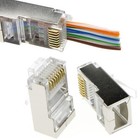 RJ45 SHIELDED FTP Cat 5e/Cat 6 PASS-THROUGH Ethernet Network Cables Plug 10 Pack