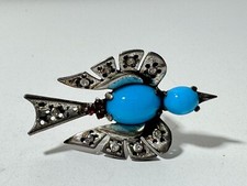 Alfred Philippe Trifari Crown Bird Jelly Belly With Blue Clip Sterling