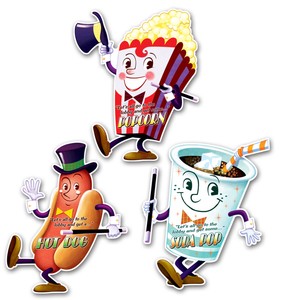 3 Movie Night Cutouts Decorations Birthday Party Theater Awards