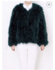 Women Pellobello Jacket Fluffy Fur Fever In Forest Green!