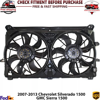 Radiator Cooling Fan Assembly For 2007-2013 Chevrolet Silverado 1500 Sierra 1500