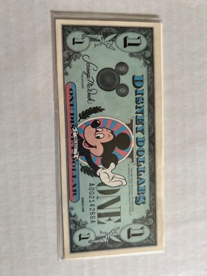 レア 1987年 DisneyDollars カリフォルニア A 2 RARE $1 Disney Dollars Series A 1987 Mickey Mouse UN-CIRCULATED