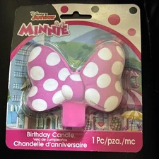 Brand New Disney Junior Minnie Mouse Bow Birthday Candle