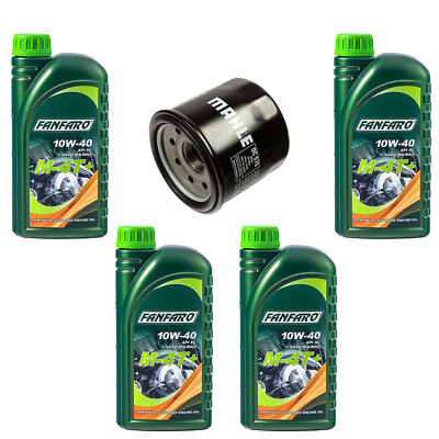 Motoröl Set 10W40 4 Liter Ölfilter OC575 für Honda Kawasaki Yamaha Triumph