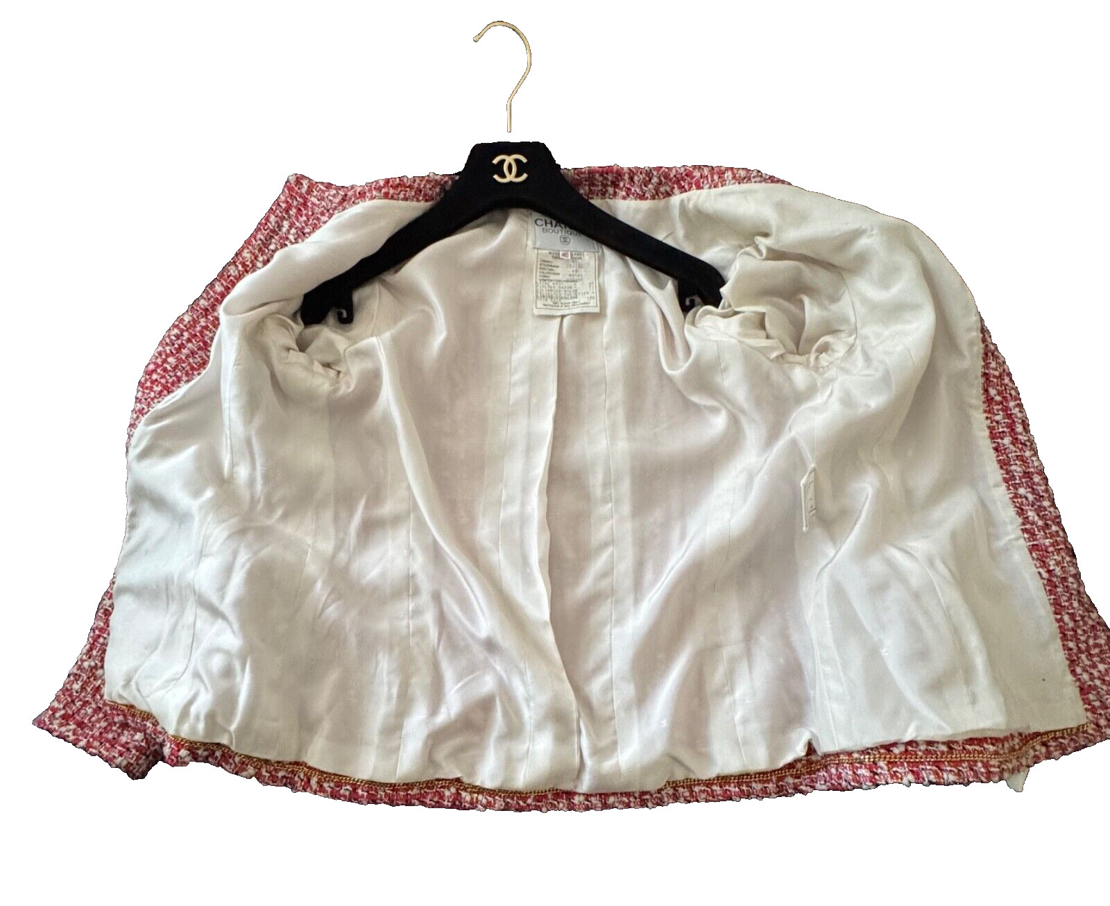 Chanel Jacket 40 Chanel Boutique 1995 Runway Tweed Jacket Red Navy Rare thumbnail 17