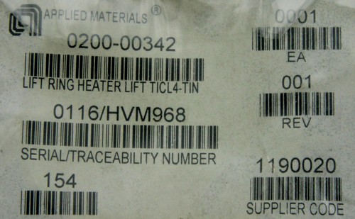 10046 APPLIED MATERIALS LIFT RING, HEATER LIFT, TICL4-TIN (NEW) 0200-00342 - Foto 4 di 4
