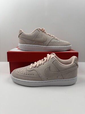 Nike Court Vision Low Women’s Sz- Orange Pearl Pink Suede Sneakers  DH0253-800