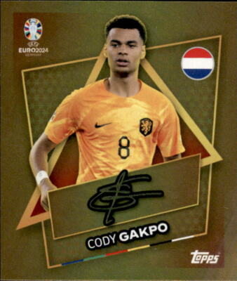 Topps EURO EM 2024 Sticker NED SP - Cody Gakpo  - Star Player Gold Signature