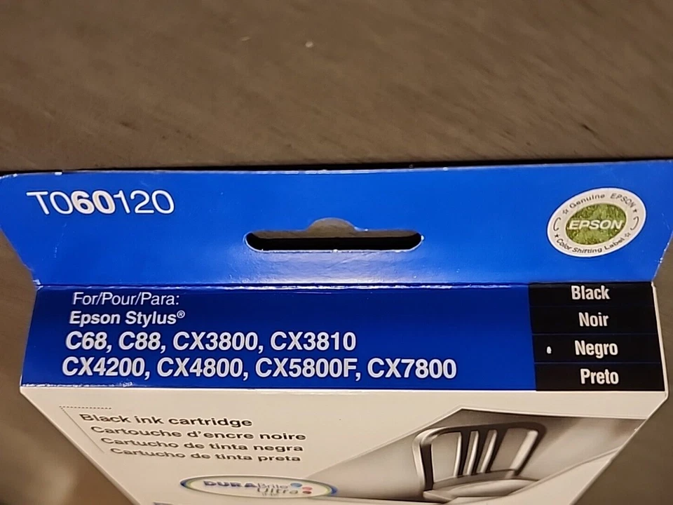 Epson Black Ink Cartridge T060120 Genuine Exp: 08/2012 NIB SEALED - Image 4 of 4