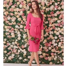 NWT Adrianna Papell Bell Sleeve Tie Front Dress - size 8