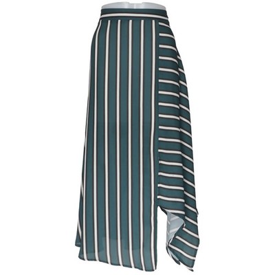 Gina Tricot, Maxirock, Größe: 40, Grün/Weiß/Schwarz, Polyester, Streifen #eSJ