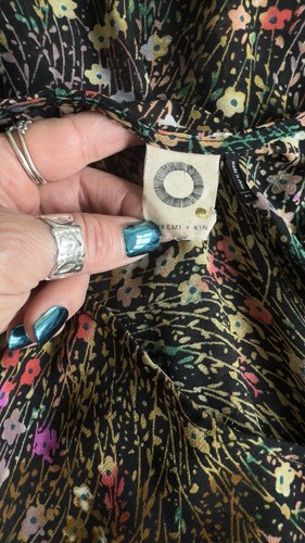 Anthropologie Akemi Kin Valencia Sheer Floral Button Front Boho Dress XL - Picture 8 of 8