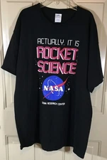 NASA T Shirt Mens Size XL Port and Company Black Actually It Is Rocket Science