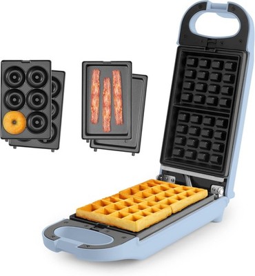 AROMA  Swap & Flip Waffle Maker with Removable Plates: 3-in-1 Panini Press,