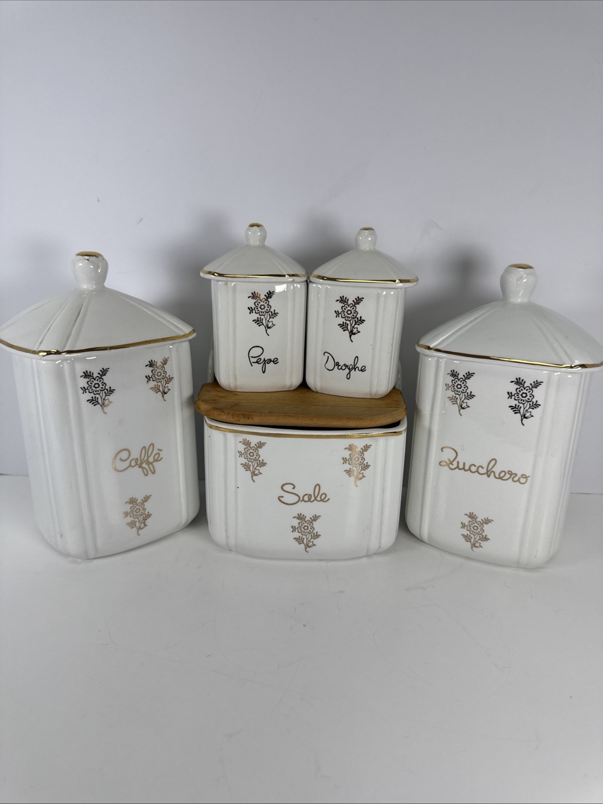 Vintage S.C. Richard 118 And 108 Italian Ceramic Canister Set