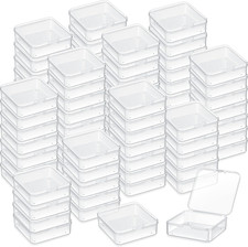 100 Pcs 2.8 X 2.8 X 1 Inch Plastic Bead Storage Containers Box Transparent Boxes