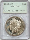 1883-CC Morgan Dollar PCGS MS62 DMPL OGH Rattler | Carson City