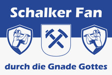 Fahne Flagge Schalke Fan durch die Gnade Gottes 20 x 30 cm Bootsflagge