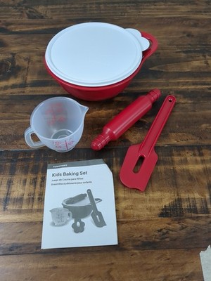 Tupperware Kids Basic Baking Set 4 Piece Red