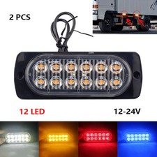 2 Pcs 12 LED Side Marker Lights 12-24V Waterproof Highlight Turn Lamp Car Truck