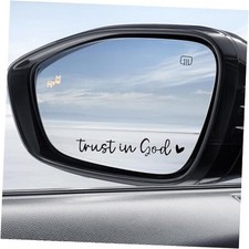 2 PCS Trust in God Rearview Mirror Sticker, Vinyl Automotive Rear View Black