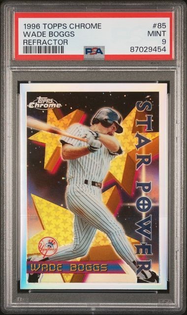1996 TOPPS CHROME 85 WADE BOGGS REFRACTOR STAR POWER PSA 9