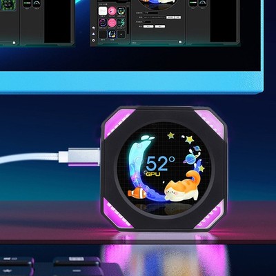 Computer-Temperaturanzeige RGB 2 1-Zoll-CPU-Kühler-LCD-Display Für Den Desktop
