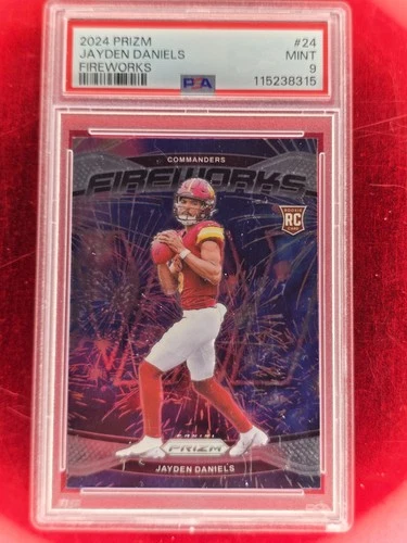 2024 PANINI PRIZM FIREWORKS #24 JAYDEN DANIELS PSA 9