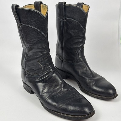 Vintage Justin Men 8.5D 3024 Blue Roper Boot 1990 Kipskin Cowboy Western