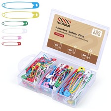 Safety Pins 150 Pcs Assorted Sizes 6 Color Pins Bulk Small Large Heavy Du...