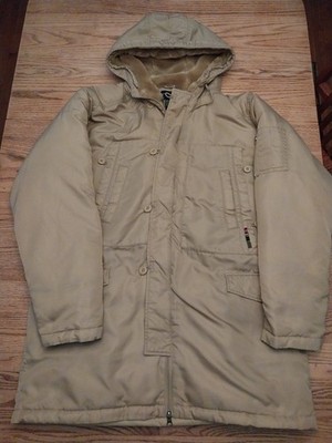 Vtg Y2K Triple Five Soul Down Jacket Fur Lined Hood Mens Size XL Spell Out Back