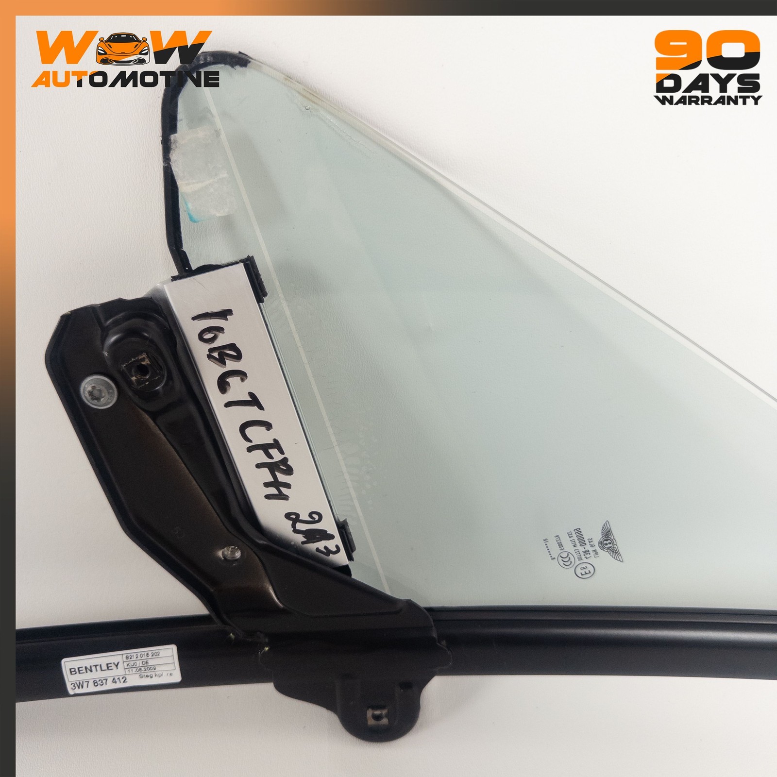07-11 BENTLEY CONTINENTAL GTC FRONT RIGHT DOOR QUARTER VENT WINDOW GLASS OEM