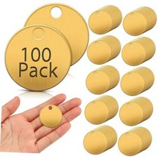 Pcs Solid Tags for Stamping Round Key Tags Blanks with 1.25 Inch 100 Brass