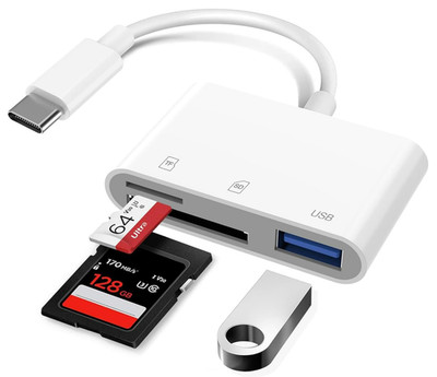 USB-C SD card reader, Micro SD to Type-C OTG adapter for SDHC SDXC TF 5Gbps