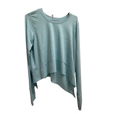 Free People FP Movement Womens XL Teal Long Sleeve Thumbhole Asymmetrical Top