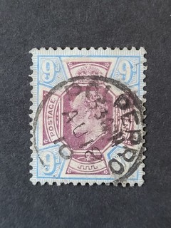 GB Edward VII 1902 SG 250 9d Used CV £60