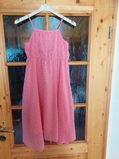 Spaghettiträgerkleid, rosa/gold, Gr. 146/152...