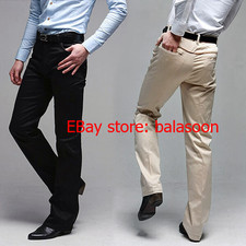 Mens Dress Pants Trousers Slim Fit Business Work Straight Formal Casual Pants