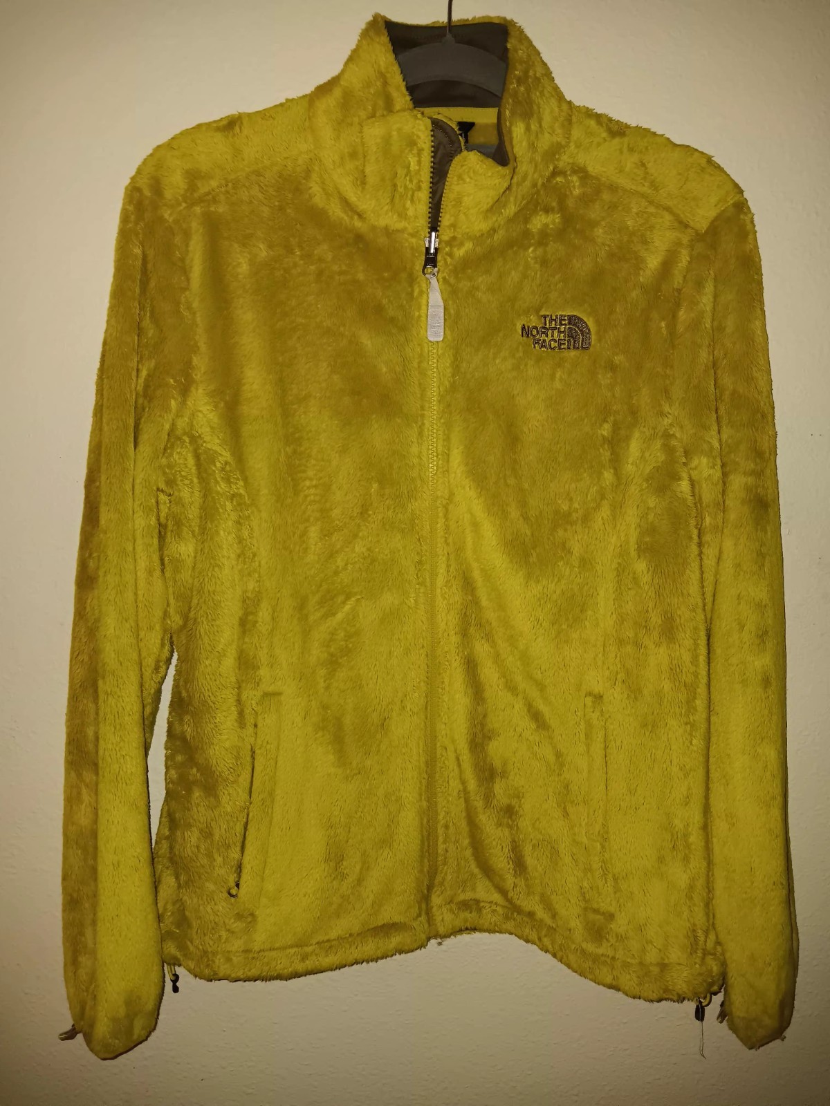 Northface Women's Fleece Zip-Up Jacket Medium Yellow/Green Full Zip