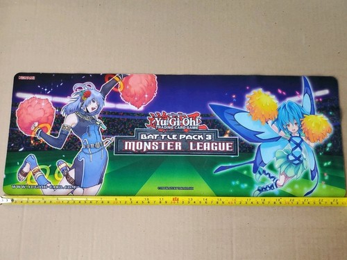 YUGIOH BATTLE PACK 3 MONSTER LEAGUE CHEER GIRL PLAYMAT HALF MAT 24 × 9in