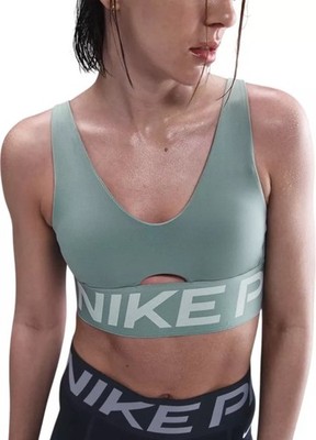 Pre Owned NIKE HF7324-017 Green Indy Plunge Medium Support Sports Bra Size M