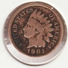 US Rare Old West 1901 Indian Head Penny Coin American Collection Shield Cent USA