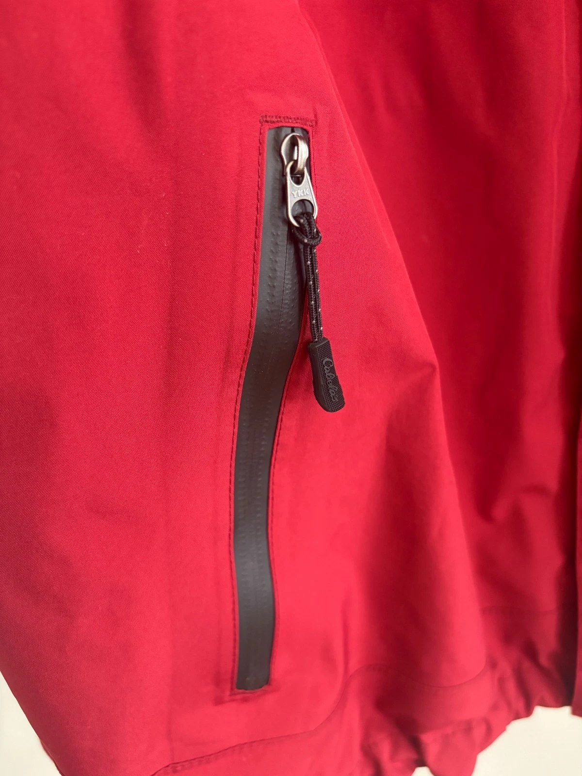 Cabelas Goretex Jacket Mens XL Red Rain Waterproof Parka Full Zip Hooded - product detail image 3