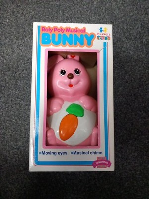 Vintage 1989 Playwell Babies Roly Poly Musical Bunny