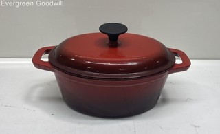 World Market Gradient Red Enameled Cast Iron Dutch Oven